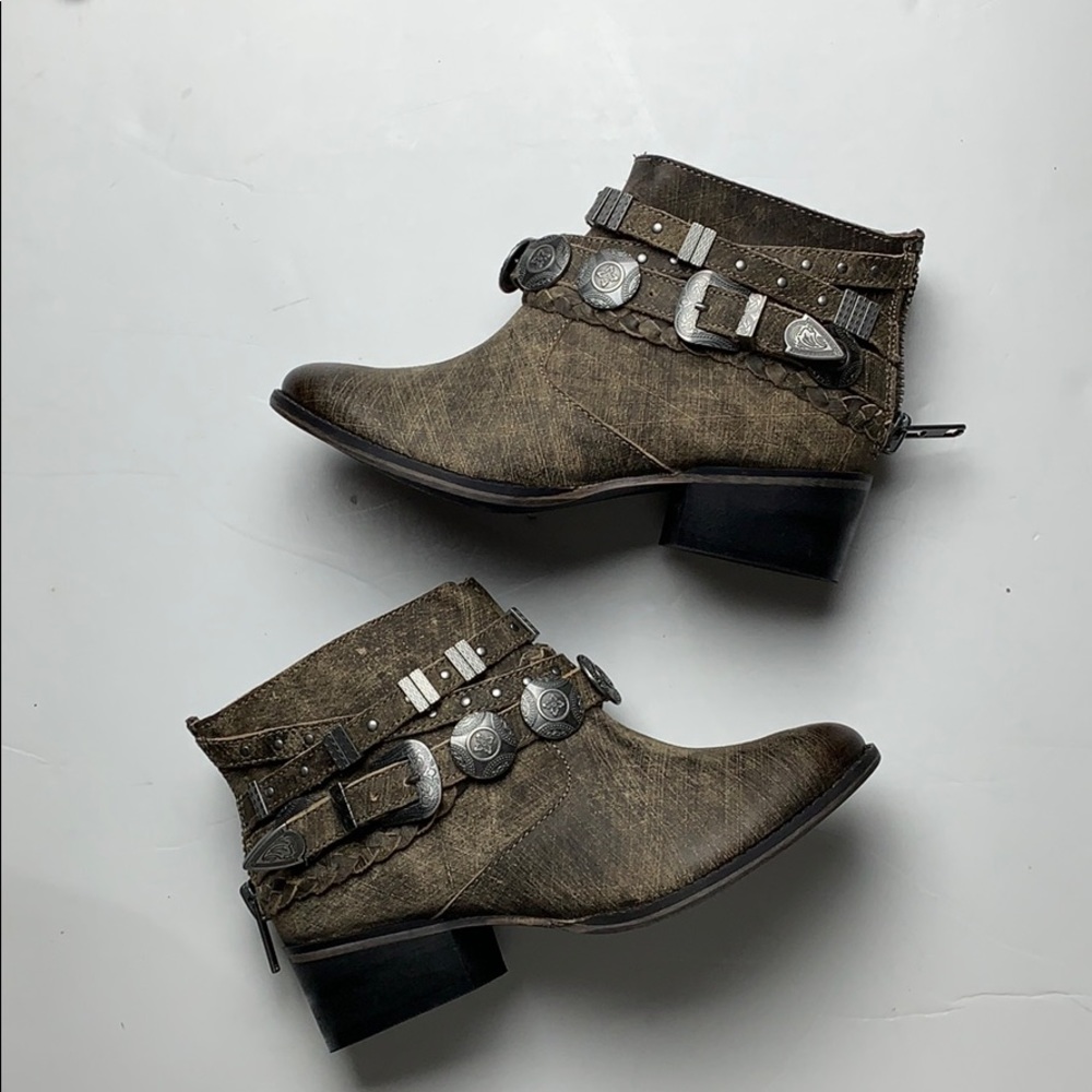 Naughty Monkey Ankle Boots Size 6 Leather Women’s